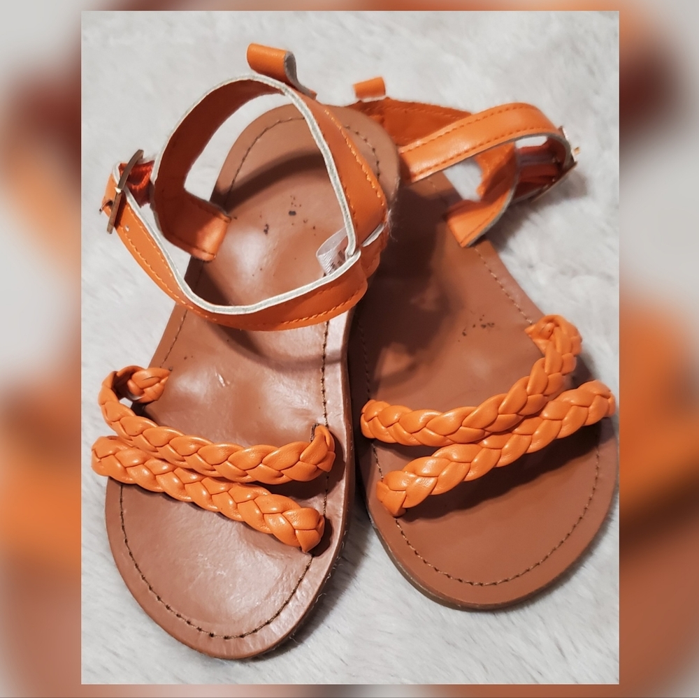 Orange strappy sandals